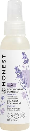 The Honest Company Conditioning Hair Detangler, Leave-In Conditioner and Fortifying Spray, Tear Free, Cruelty-Free, Hypoallergenic, Lavender Calm, 4 Fl Oz