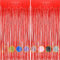 Red Metallic Tinsel Curtains Foil Fringe Shimmer Streamers Curtain Door Window Decoration for Party Supplies
