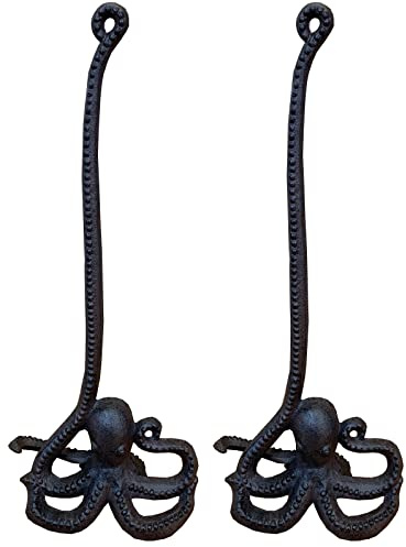 Selections Free Standing Octopus Loo Roll Toilet Paper Holder in Cast Iron - Pack of 2