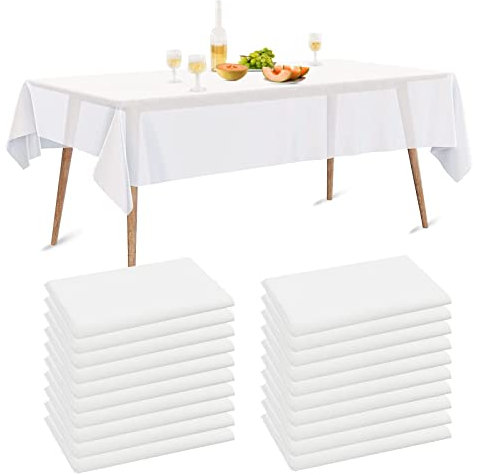 Luriseminger Tovaglia Usa e Getta 10 pezzi, Impermeabile Tovaglie Bianche Tovaglia Monouso Rettangolare Tovaglia per Tavolo da Buffet, Feste, Cena, Matrimonio, Anniversario e Altro (150 x 280cm)