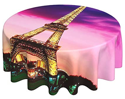 Tischdecke Eiffelturm Frankreich Paris Glatt Wachstuch Abwaschbar Wachstischdecke 152Cm Für Garten Terrasse Camping