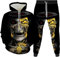 hiegi Herren Jogginganzug Hoodie und Hose Herren Trainingsanzug Jogginganzug Sportanzug (F6,L)