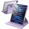 JETech Coque Rotative pour iPad Pro 12,9 Pouces (2022/2021/2020/2018) avec Porte Pencil, Étui Housse de Protection Rotation à 360 Degrés Support, Dos Transparent (Violet Clair)