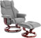 Recliner Armchair, Swivel Recliner Chair with Footstool, Recliner Sofa Chair with Linen fabric High Back Ergonomic Couch Bed upto 160 Kg Weight Capacity Tilting Lock Armchair for Living Room, Grey