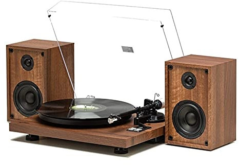 GaRcan Vinyl Record Player with Speakers Turntables with 2 Stereo Speakers 2 Speed Turntable Record Player Vinyl Player Music Vinyl Turntable,Walnut