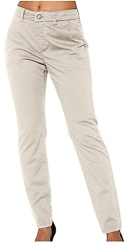 Keepink Pantalon de travail pour femme, coupe ajustée, pantalon cargo à revers étroit, extensible, pantalon habillé, pantalon habillé, pantalon décontracté, taille haute, pantalon droit avec poches, 1