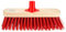 HOMESHOPA 12 Wooden Broom Head Stiff PVC Bristle Brush, Replacement Wooden Broom Head, Indoor Outdoor Stiff Bristle Floor Sweeping Brush with Plastic Fixing Bracket Connector