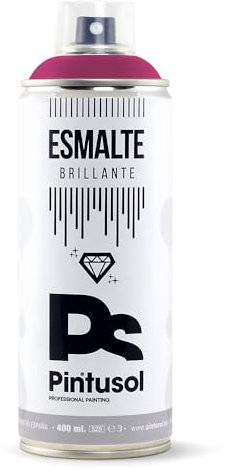 PINTUSOL Bombe Peinture Émail Brillante Magenta RAL4010 Finition Brillante, Résistant UV Haute Opacité, Application Facile, Multisurface Bois Métal Plastique Verre, Spray Professionnel 400ml