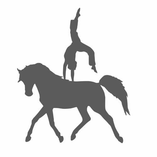 Aufkleber Sticker Pferd Voltigieren für Auto Pferdeanhänger Wohnmobil PKW Car Anhänger Trailer viele Farben und Größen