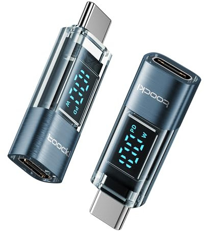 100W USB C Adapter [2Stück] Mit LED Display, Typ C Extender Für Schnellladung - Kompatibel Mit iPhone 16/16 Pro/16 Pro MAX, Samsung Galaxy S23/S22, MacBook Und Mehr USB C Geräte