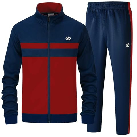 ANOTWENER Herren Trainingsanzug Jogginganzug Set Sportanzug mit Jacke Hose | Herren Freizeitanzug mit Reißverschluss Jacke elastische Jogginghose Stretch Sportbekleidung für Fitness Training und Alltag