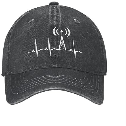 ZGGUOJU Vintage Ham Radio Gifts for Dad Amateur Operator??Baseball Caps Distressed Denim Snapback Cap Running Golf Adjustable Caps Hat Outdoor Leisure Gift