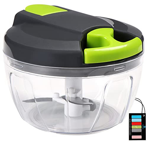 Sinnsally Zwiebelschneider Manuell,Zwiebel Zerkleinerer mit Seilzug,Gemüseschneider Manuell,Vegetable Onion Chopper Manual Multizerkleinerer,Multischneider,Blitzhacker Knoblauchhacker Universalhacker