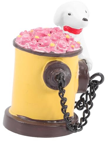 Milisten Chiot Allongé sur Une Bouche D'Incendie Maison De Jardin Féerique Maison De Poupée Mini Artisanat Décor De Jardin Chien Bouche D'Incendie Statue De Jardin Maison Miniature Mini