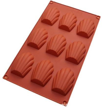 Xasbseulk Moule à madeleine – Moule à 9 cavités en silicone, moule à chocolat profond, moule à madeleine anti-adhésif pour la cuisson de gâteaux, moules à gâteaux au four, bonbons au chocolat