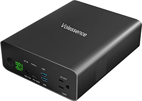 Volessence AC Outlet Portable Power Bank 130W,80000mAh 100W USB-C Power Pack High Power External Battery Charger for Laptops Macbook Pro ipad Pro Dell XPS Surface Smart Devices iphone Samsung and More