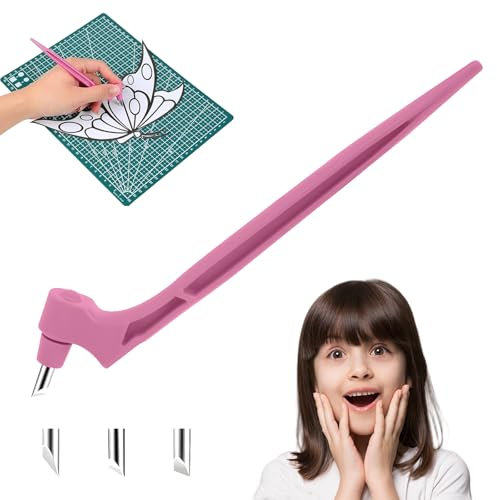 SGFNXB Craft Kit, Craft Tools Bag Pen with 3 Slice for Stencils and Mat, Crafters Companion Scrapbooks Paper& DIY Crafts,360 Degree Rotating Stainless Steel Craft Kit(Pink)