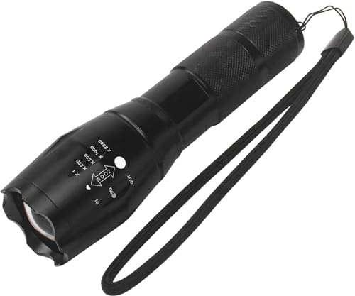 Marsrut 10000 Lumen Taschenlampe, XML-T6 Taktische Taschenlampe, Zoombare LED-Taschenlampe, 10W Hochhell mit 5 Modi, Wasserdicht 18650 Akku Blitzlicht, Essentials Gear für Camping Outdoor Geschenke