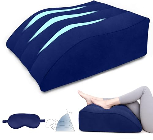 ProPillows Venenkissen Beinhochlagerungskissen mit Schlafmaske – Beinkissen zum Hochlagern, Keilkissen Bett für Bett und Couch, Verstellbares Beinkissen als Beinhochlagerungskissen nach op