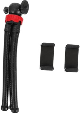 NUOBESTY Flexible Phone Tripod and Adjustable Camera Tripod Phone Clip for Portable Video Recording and Live Streaming, Suitable for Dslr Cameras and Smartphones