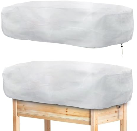 Genikeer Frostschutzdecken Für Outdoor Pflanzen,2 Stück Gemüse Frostschutz Rechteckig | Wiederverwendbare Pflanzenschutzhauben mit Kordelzug für Beete Gewächshaus