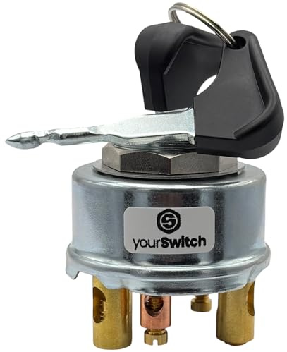 yourSwitch Oldtimer Traktor Zündschloss Zündlichtschalter 0-1-2-3 | kompatibel mit BOSCH 0342201009 Deutz 01169351 CASE IH 717638R91 Schlüsselschalter mit 7 Schraubanschlüssen