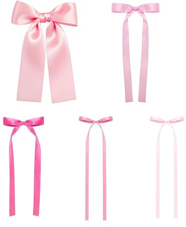 VelvetGlow Rosa Schleifen Girlande FüR Wanddeko, DIY Partydekoration FüR Babypartys, Geburtstage, Weihnachten, Schlafzimmer Und Zimmerdeko FüR MäDchen, 25 Pcs