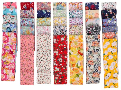 SHINEOFI Bastelstoffstreifen 36 Stück aus Baumwolle für Patchwork | Bedruckte Muster, Fertig Zugeschnittene Streifen, Geeignet für Nähkurse, Schulprojekte, Anfänger