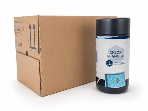 Chlorgranulat 8x1 Kg, schnelllöslich zur Wasserdesinfektion & Algenbekämpfung im Pool, Erstdosierung, Dauerchlorung & Schockchlorung