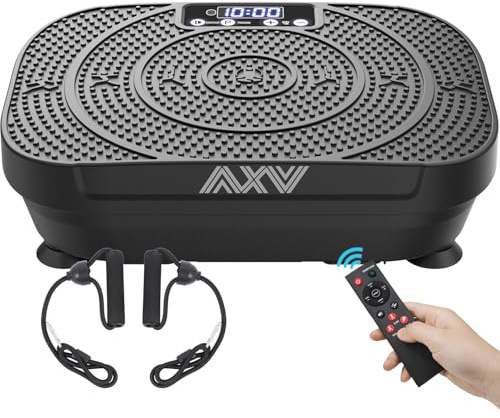 AXV Vibration Plate Platform Exercise Machine Fitness Vibrating Shaking Full Body Shaker Workout Vibrate Stand Shake Board Sport Gym for Weight Loss Lymphatic Drainage for Women Men