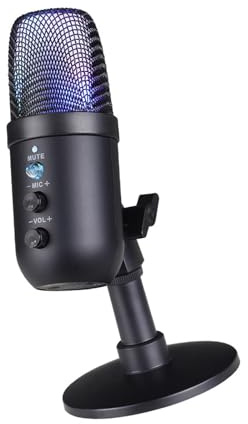 Jazuaiao Microfono a condensatore USB professionale per computer leggero Home Studio Musica Smartphone Noise Cancelling Microfono USB