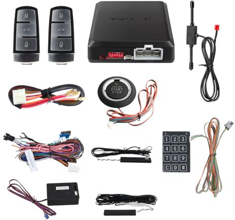 EASYGUARD PKE remote start with keyless entry auto start with proximity sensor push button start stop NFC entry universal car alarm system DC 12V