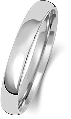 EDS Jewels 9 Karat (375) Weißgold 3mm Slight Court Form Herren/Damen - Trauring/Ehering/Hochzeitsring WJS151039KWRSW