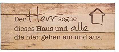 °* Metallschild Der Herr segne diese Haus.. 29,5x12,5 cm (Braun)