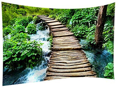 Xmiral Tapestries Sonnenlicht Wald Landschaft Picknickdecke Strandt點her Wandtuch Gobelin Wandbehang Wandteppich Yoga Decken(150X130 cm,B)