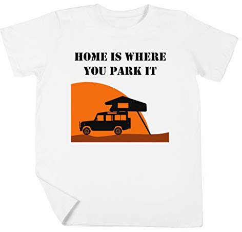 Home is - Defender 110 - Roof Tent Jungen Mädchen Unisex Kinder Weiß T-Shirt Kurzarm Kids White T-Shirt