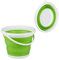 Relaxdays Cubo Plegable Camping, Casa, Coche, Agua, Fregar, Cocina, Barreño, Festival, PP-TPE, 1 Ud, 10 litros, Verde