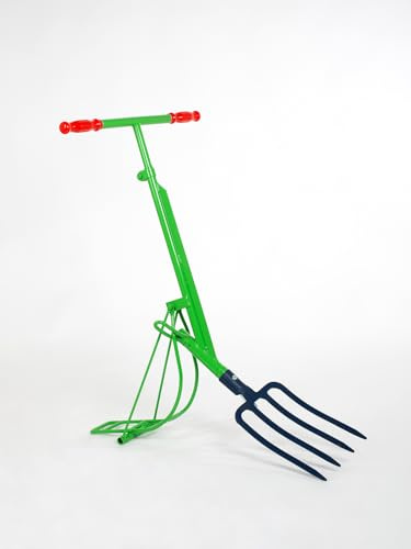 LA PERRETTE Bêche Automatique Qui Permet de jardiner Debout sans se baisser fournie avec Une Fourche 4 Dents