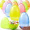 JOYIN 12 Stück 17,8 cm große Jumbo-Ostereier aus Kunststoff, transparent, 6, glitzernde Leere Eier zum Befüllen von Leckereien, Ostern, Party, Gastgeschenk, Jagd, Korbfüller