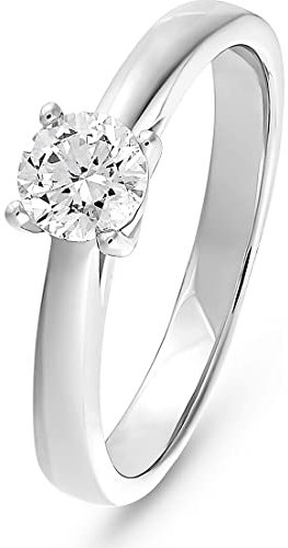 CHRIST Damen-Damenring 585er Weißgold 1 Diamant 52, Weißgold 32005502