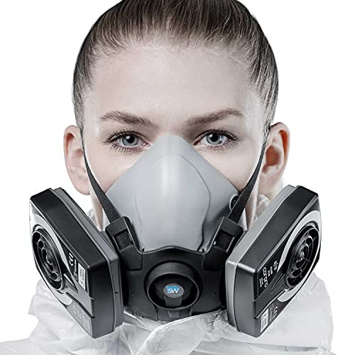 SolidWork Halbmaske in den Größen S/M/L für eine perfekte Passform | Wiederverwendbare Atemschutzmaske mit niedrigstem Atemwiderstand | Profi Gasmaske zum Schutz gegen Gase, Dämpfe & Partikel