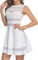 Zeagoo Damen Abendkleid Bodycon Sexy Rundhals Cocktailkleid Kurz A Linie Minikleid Slim Fit Kleider Weiß XXL