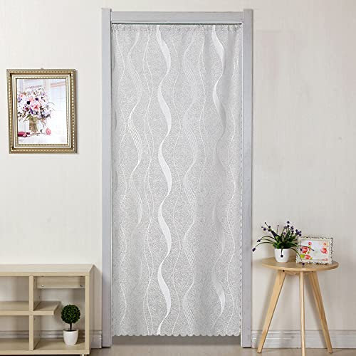 Yaland Scheibengardinen balkontür Bistrogardine lang Gardinen bunt Türvorhang Scheibengardinen lang Grau (BxH 70x200cm) 1 Stück