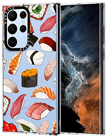 MOSNOVO für Samsung Galaxy S22 Ultra 5G Hülle – Durchsichtige, schlanke, stoßfeste TPU+PC-Handyhülle, [6,6 Fuß Fallschutz/Anti-Abziehen] - Sushi