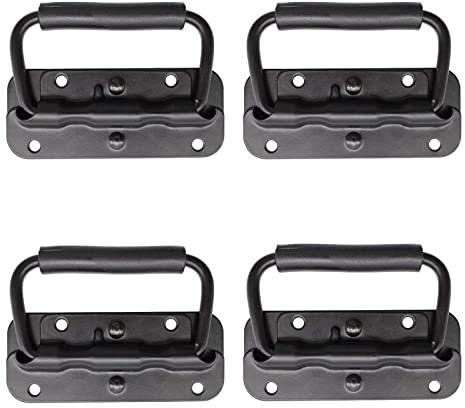 ZTMAKYLH 4 Stück Hardware Boxen Griff, Edelstahl Kistengriff, Kistengriff, Flightcase Griff, Klappgriffe, Austausch und Installation des Griffs für Werkzeugkästen Oder Aufbewahrungsboxen