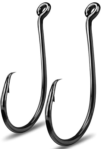 Atibin Ganci offset cerchio nero acqua salata acqua dolce forte polpo gancio da pesca cerchio polpo gancio da pesca assortimento per pescino gatto #3/0 confezione da 50