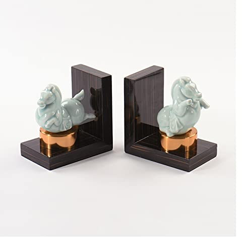 TOMYEUS Buchenden Buchstützen for Home Office Book Regal Holder Home Dekorative Buch endet for schwere Bücher/Filme/CDs Buchhalter