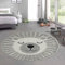 CARPETIA Picknick Teppich Outdoor Kinderzimmer Baby Spielteppich 3D Optik High Low Effekt Alpaka Creme grau schwarz, 120 cm rund