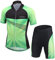 LCIGIA Kinder Fahrrad Trikot Set Jungen Radtrikot Schnell Trocknend Fahrradtrikot Mädchen Atmungsaktiv Kurzarmtrikot + Kurz Radhose mit 3D Sitzpolster Radsport Anzüge, Grün A, 146
