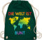 Shirtracer Turnbeutel Rucksack - LGBTQ Kleidung Pride Flag - Die Welt ist bunt – Regenbogen Farben - Unisize - Dunkelgrün - lgbtq-tasche lgbt bunte stoffrucksack lgbtq+ beutel csd stoffbeutel lesbian